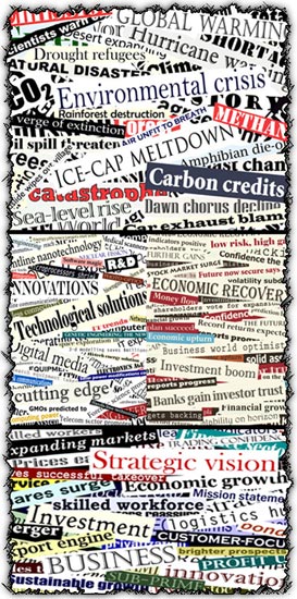 273x550 Newspaper Headlines Collage Vectors