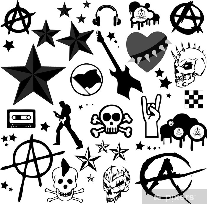 700x692 Punkrock Collage Vector Wall Mural