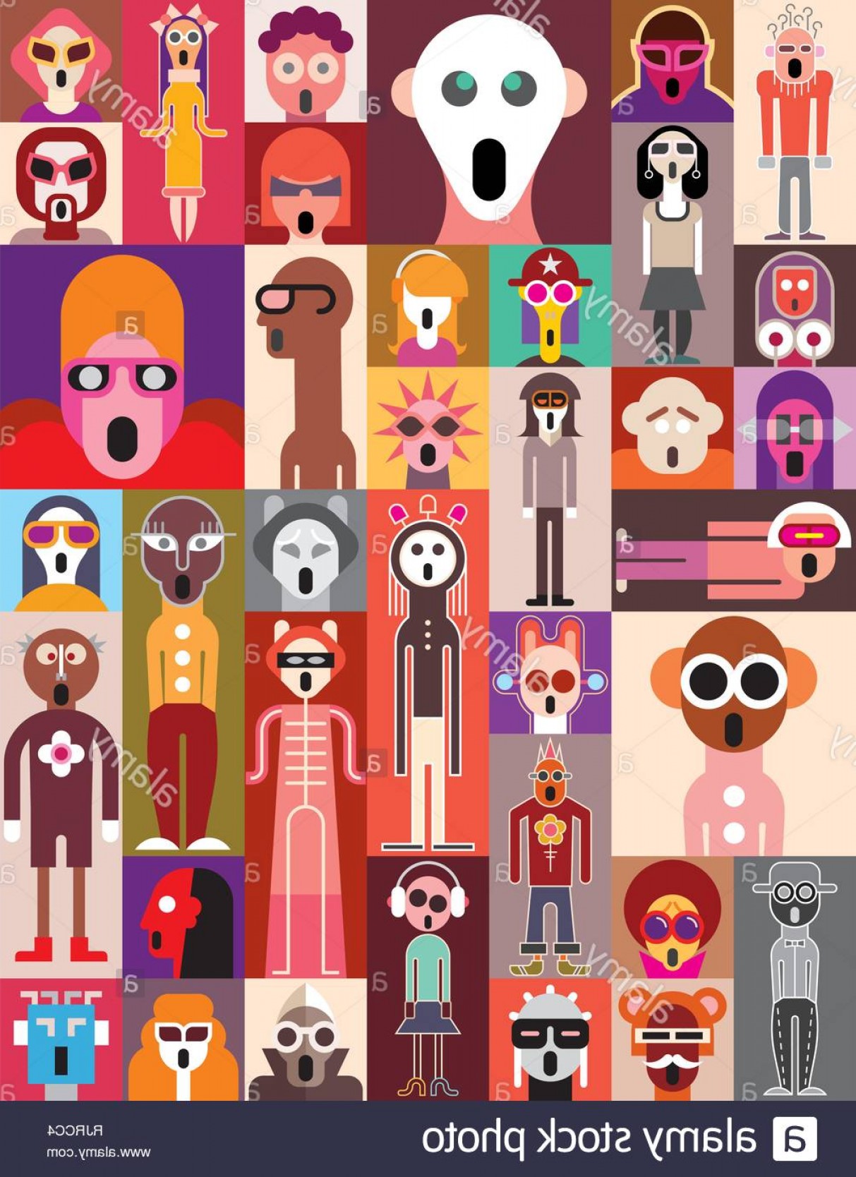 1213x1668 Vector Collage Of Many Shocked Faces Set Of Surprised People