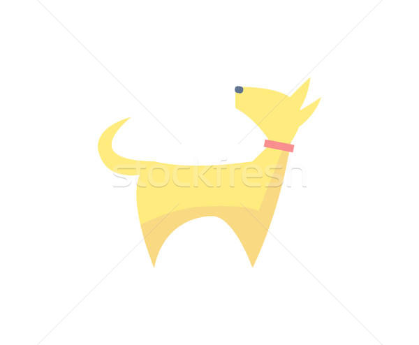 600x494 Dog Pet Icon In Red Collar Vector Cartoon Design Vector