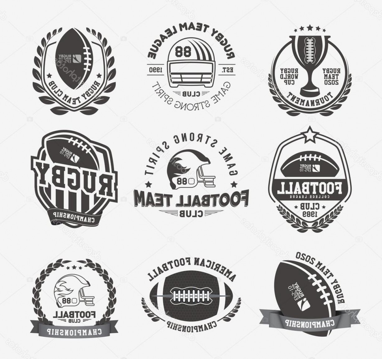 1228x1154 Stock Illustration Rugby Logo Vector Set Football Soidergi