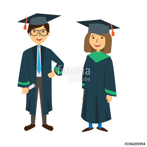 500x500 Couple Of College Students Vector Illustration Stock Image
