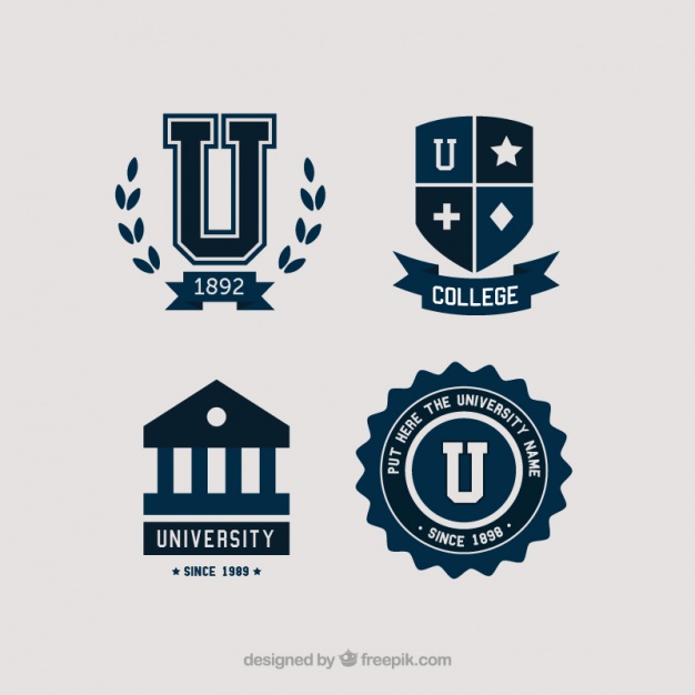626x626 Nice And Stylish Logos For College Vector Free Download