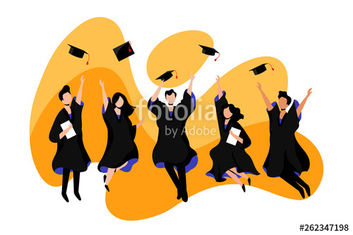 500x334 Students Graduate From University Or College Vector Flat