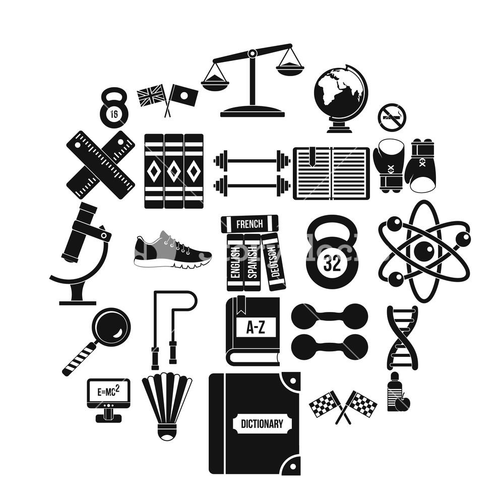 1000x1000 College Icons Set Simple Set Of College Vector Icons For Web