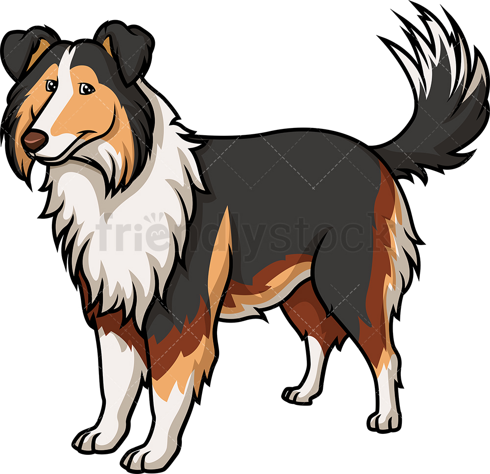 Cheerful Collie Cartoon Clipart Vector 1000x967 Cheerful Collie Cartoon Clipart Vector