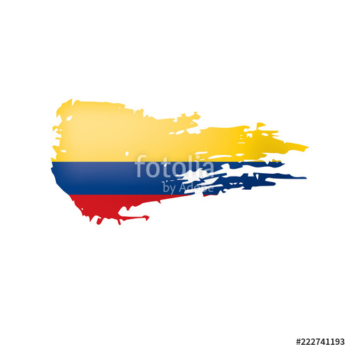 500x500 Colombia Flag, Vector Illustration On A White Background Stock
