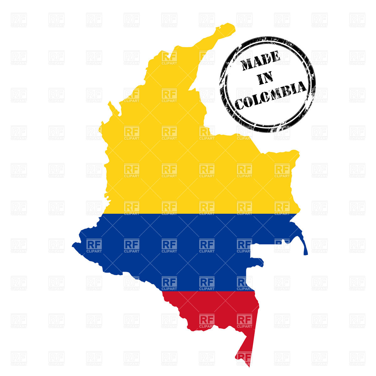 1200x1200 Made In Colombia St Map And Flag Vector Image Of Signs