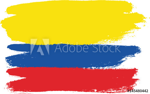 500x313 Colombia Flag Vector Hand Painted With Rounded Brush