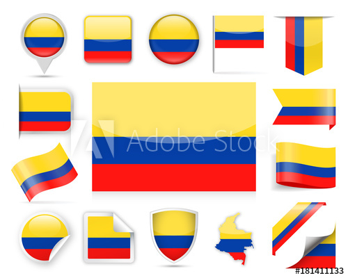 500x400 Colombia Flag Vector Set