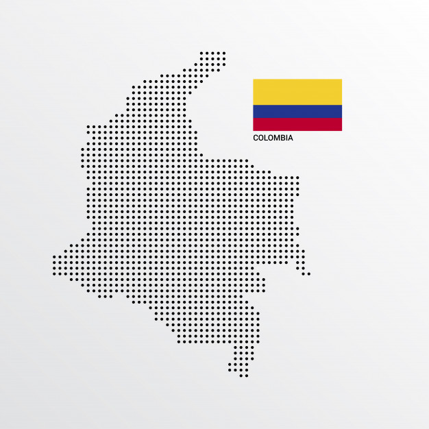 626x626 Colombia Map Design With Flag And Light Background Vector Vector
