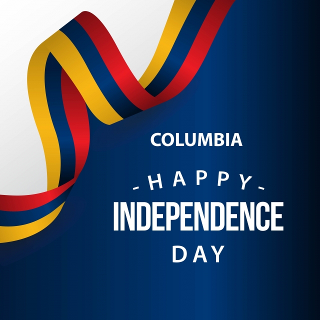 640x640 Happy Columbia Independence Day Vector Template Design