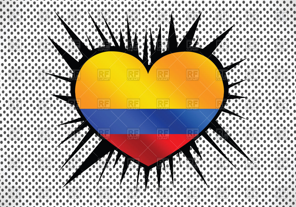 1200x841 Heart Shaped Flag Of Colombia Vector Image Of Signs, Symbols, Maps