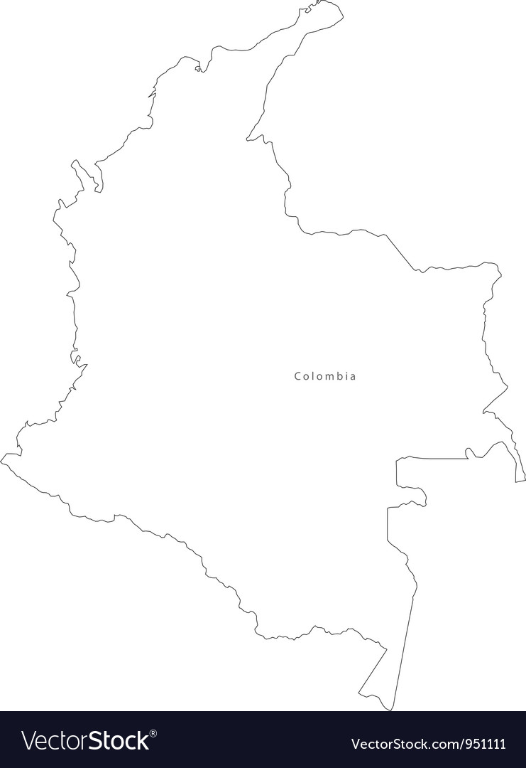 741x1080 Black White Colombia Outline Map Vector