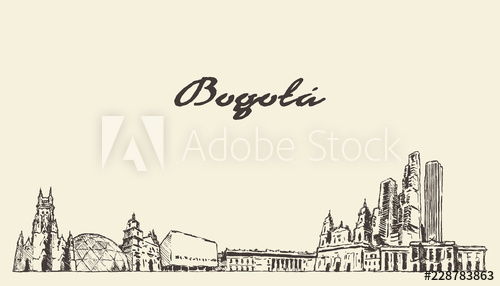 500x286 Bogota Skyline Colombia Vector City Drawn Sketch