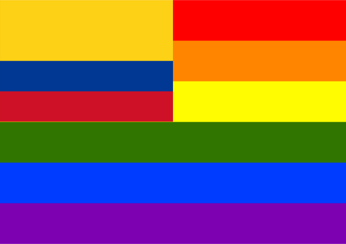 500x353 Rainbow And Colombian Flag