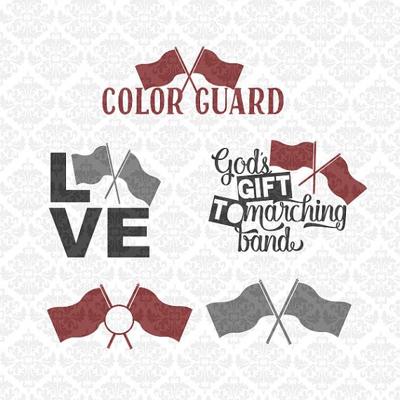 570x570 Love Flags Monogram Colorguard Color Guard Marching Band Dxf