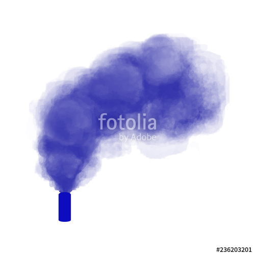 500x500 Realistic Burning Blue Hand Hold Color Smoke Firework Vector