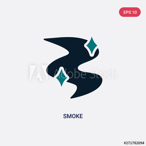 500x500 Two Color Smoke Vector Icon From Magic Concept Isolated Blue