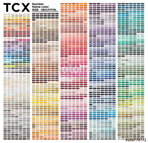 Color Table Pantone Fhi System Vector Color Palette With Number 500x482 Color Table Pantone Fhi System Vector Color Palette With Number