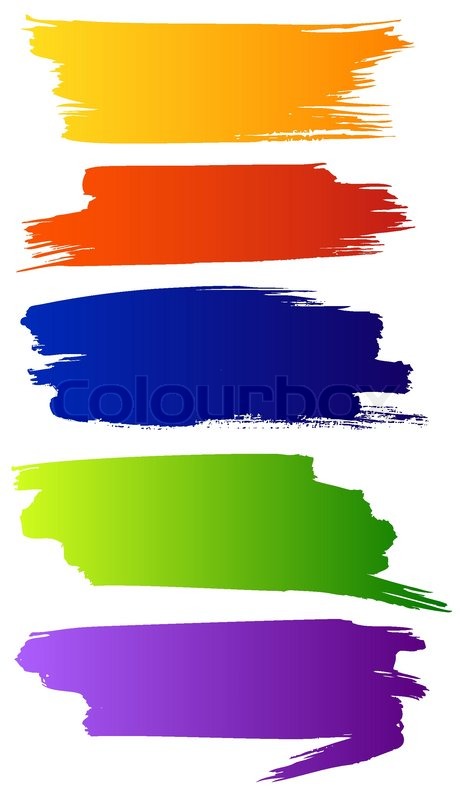 460x800 Vector Set Of Color Grunge Brushes Stock Vector Colourbox