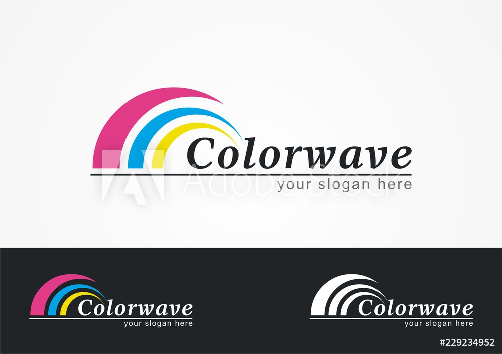 1000x707 Fotografie, Obraz Color Wave Logo Colored Abstract Wave Vector