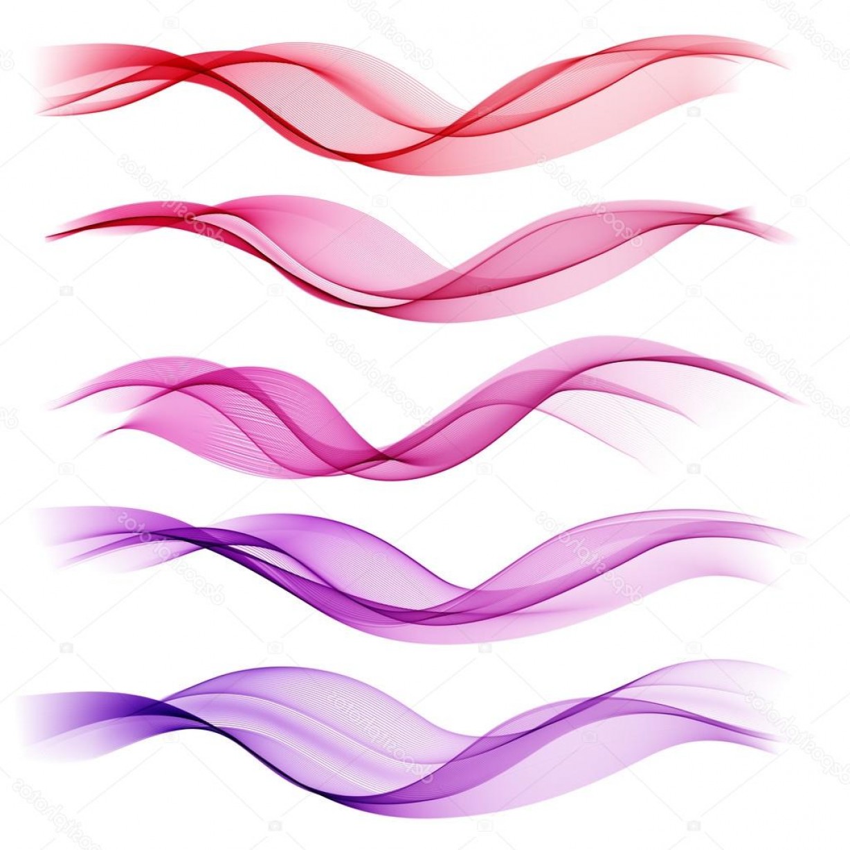 1228x1228 Stock Illustration Set Abstract Color Wave Vector Createmepink