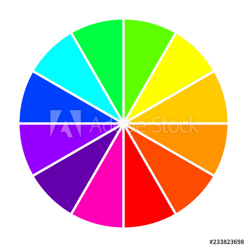 500x500 Color Wheel Vector Illustration