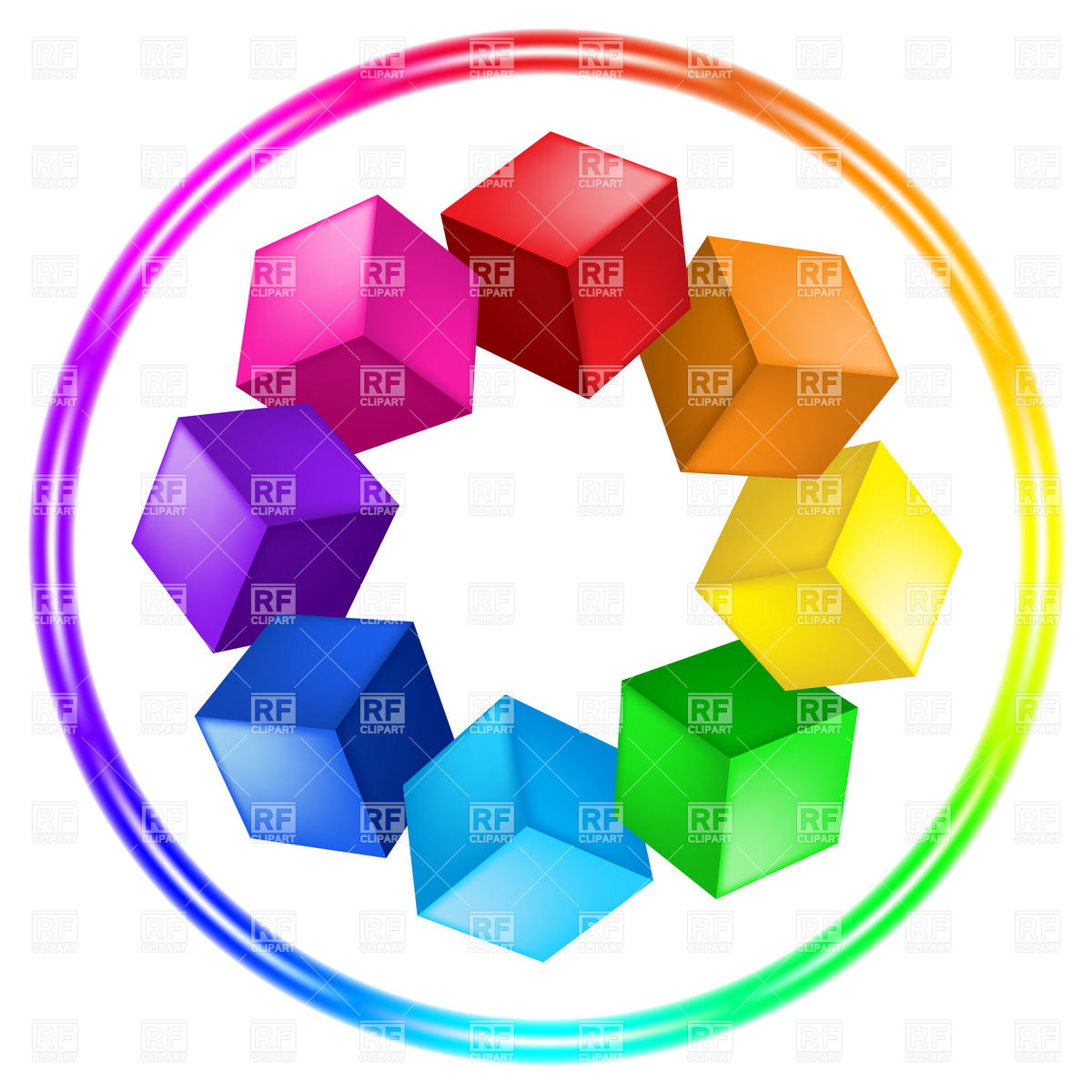1200x1200 Cubes Color Wheel Palette In Ring Vector Image Of Backgrounds