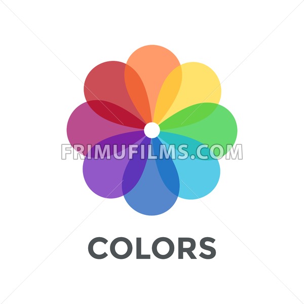 600x600 Digital Vector Color Wheel Spectrum Flowe Rainbow Circle, Flat