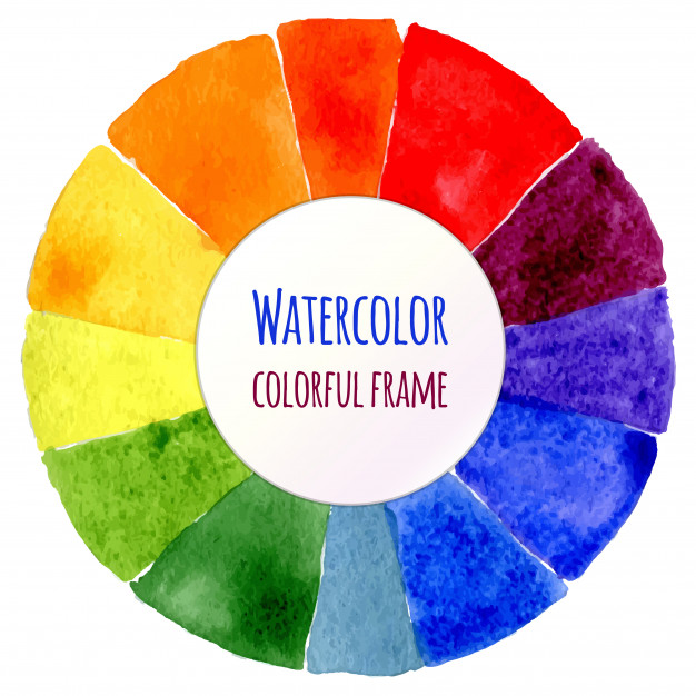 626x626 Handmade Color Wheel Isolated Watercolor Spectrum Vector