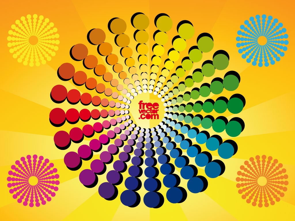 1024x768 Color Wheel Design