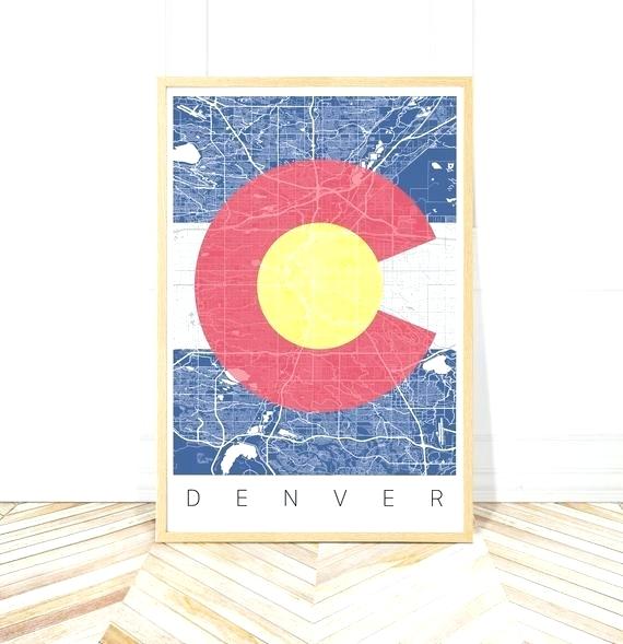 570x589 Image Colorado Flag Art Vector Map Print