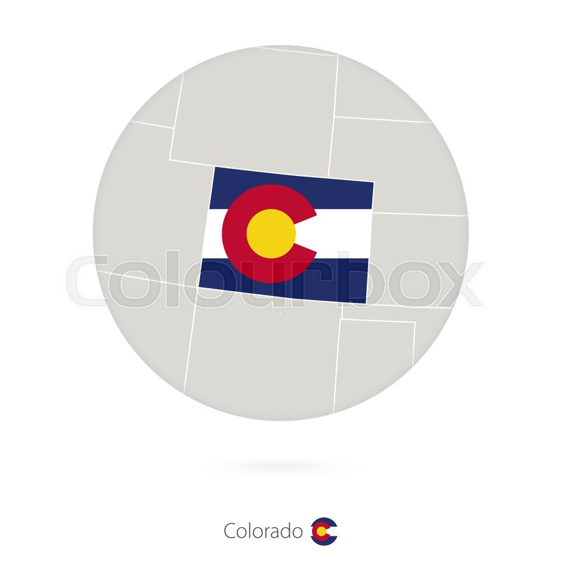 800x800 Map Of Colorado State And Flag In A Stock Vector Colourbox