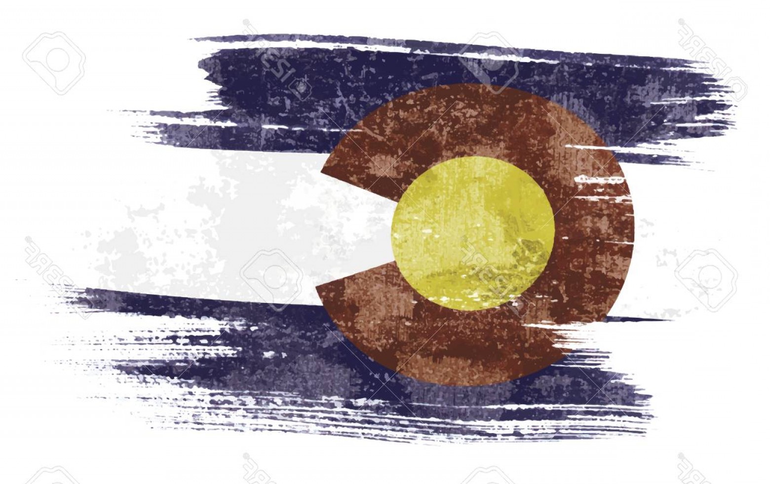 1560x981 Photostock Vector Art Brush Watercolor Painting Of Colorado Flag