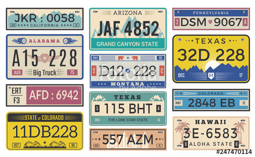 500x309 Automobile Plate License Utah Usa Or Indiana Different State Car