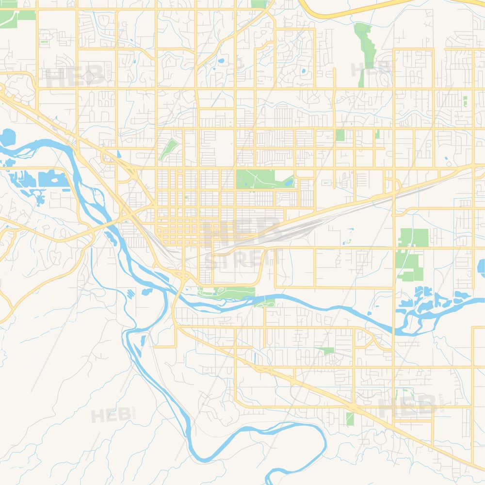 1000x1000 Empty Vector Map Of Grand Junction, Colorado, Usa Hebstreits