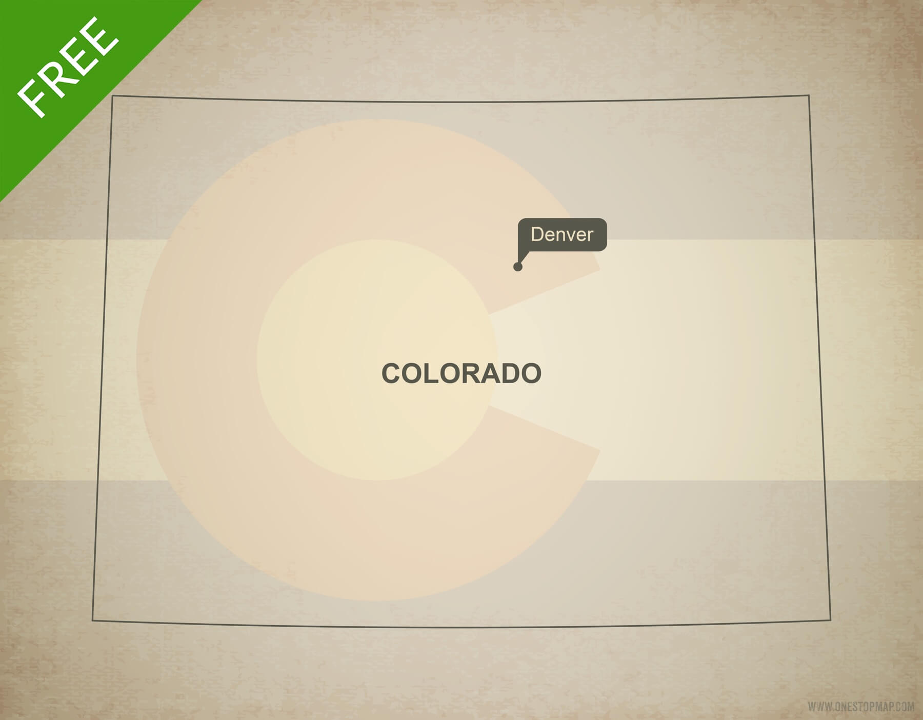 1800x1404 Free Vector Map Of Colorado Outline One Stop Map