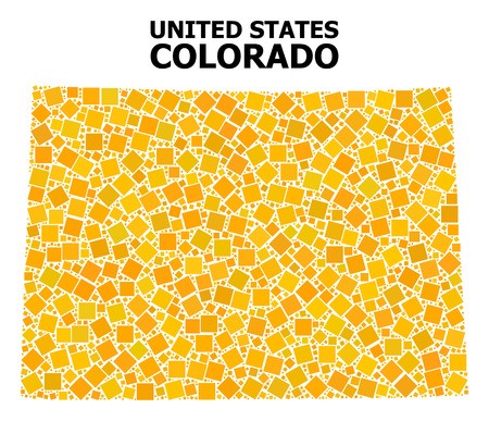450x387 Gold Square Mosaic Vector Map Of Colorado State Abstract Mosaic