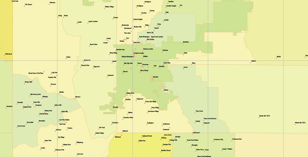 1000x509 Map Colorado Us Pdf Detailed Exact Vector Editable Printable Km