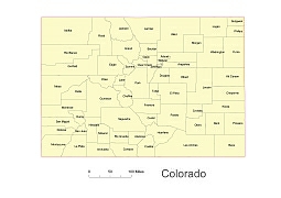 255x180 Preview Of Colorado Vector County Map