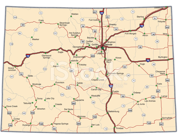 576x440 Colorado Highway Map