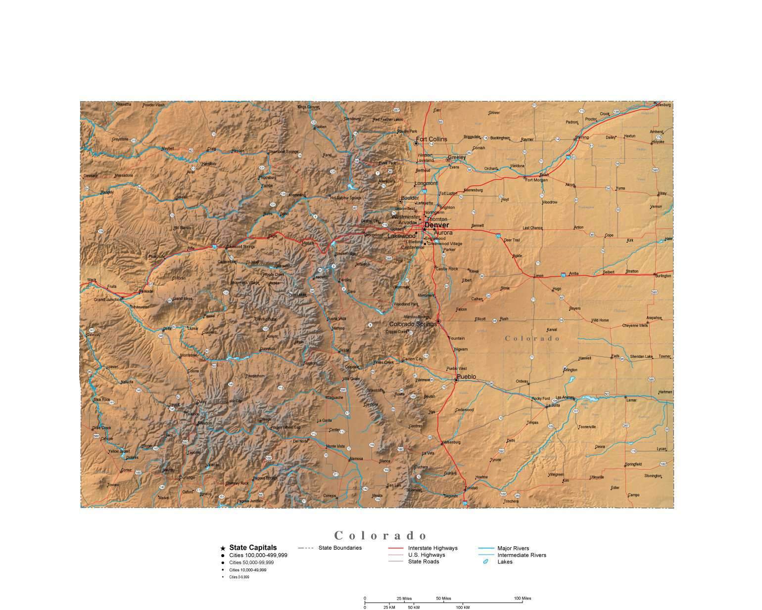 1540x1234 Colorado Illustrator Vector Map With Cities, Roads And Photoshop