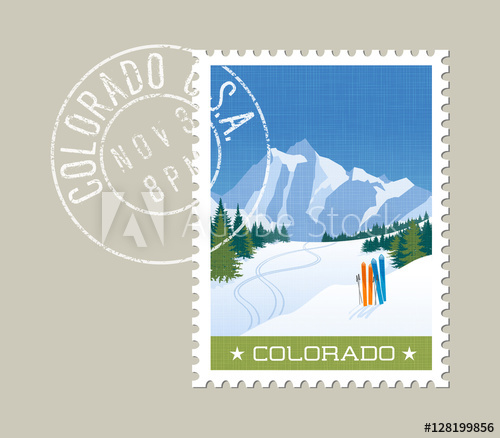 500x438 Colorado Postage Stamp Design Detailed Vector Illustration