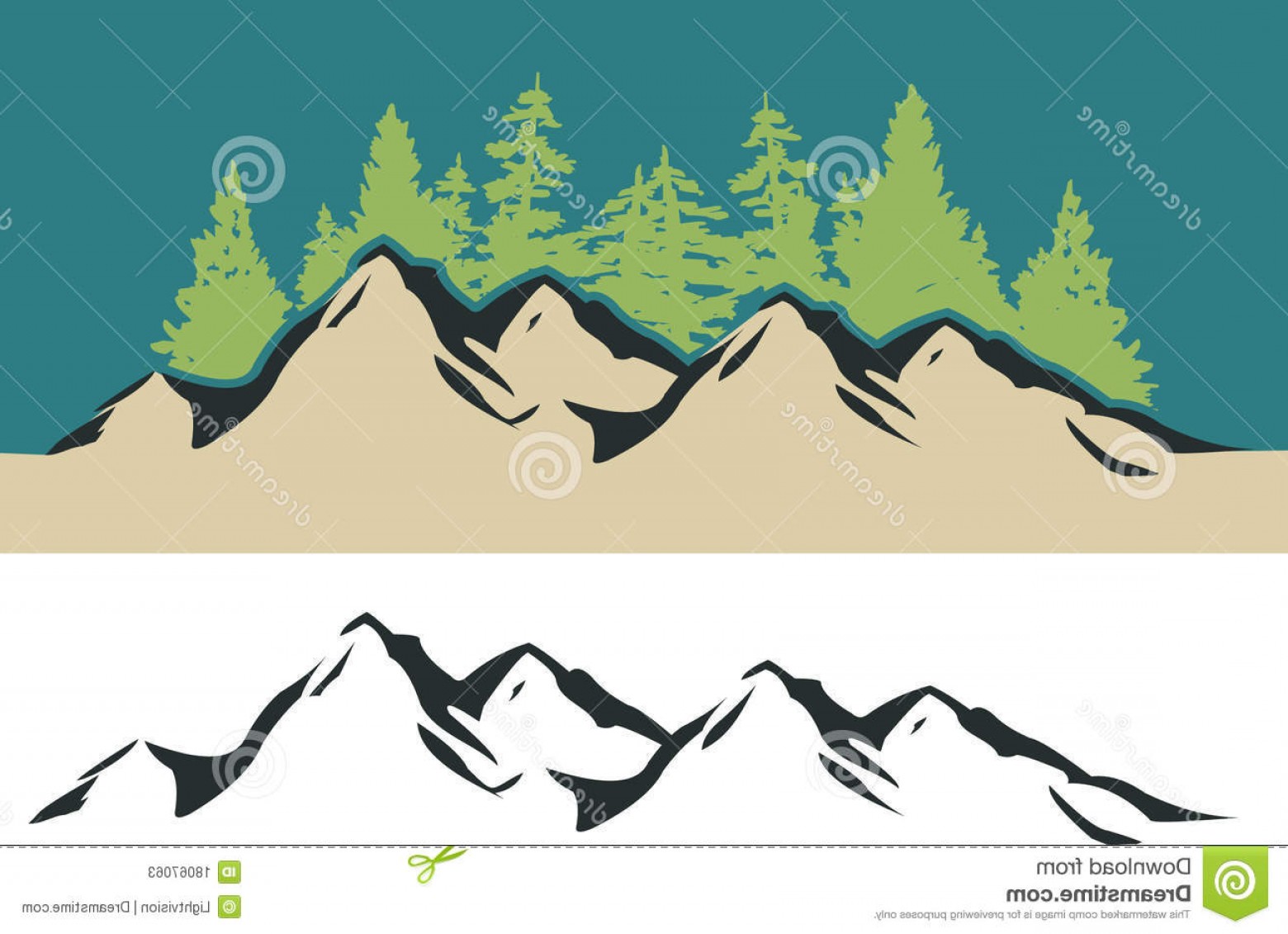 1560x1131 Mountain And Trees Stock Vector Illustration Of Wilderness Clip