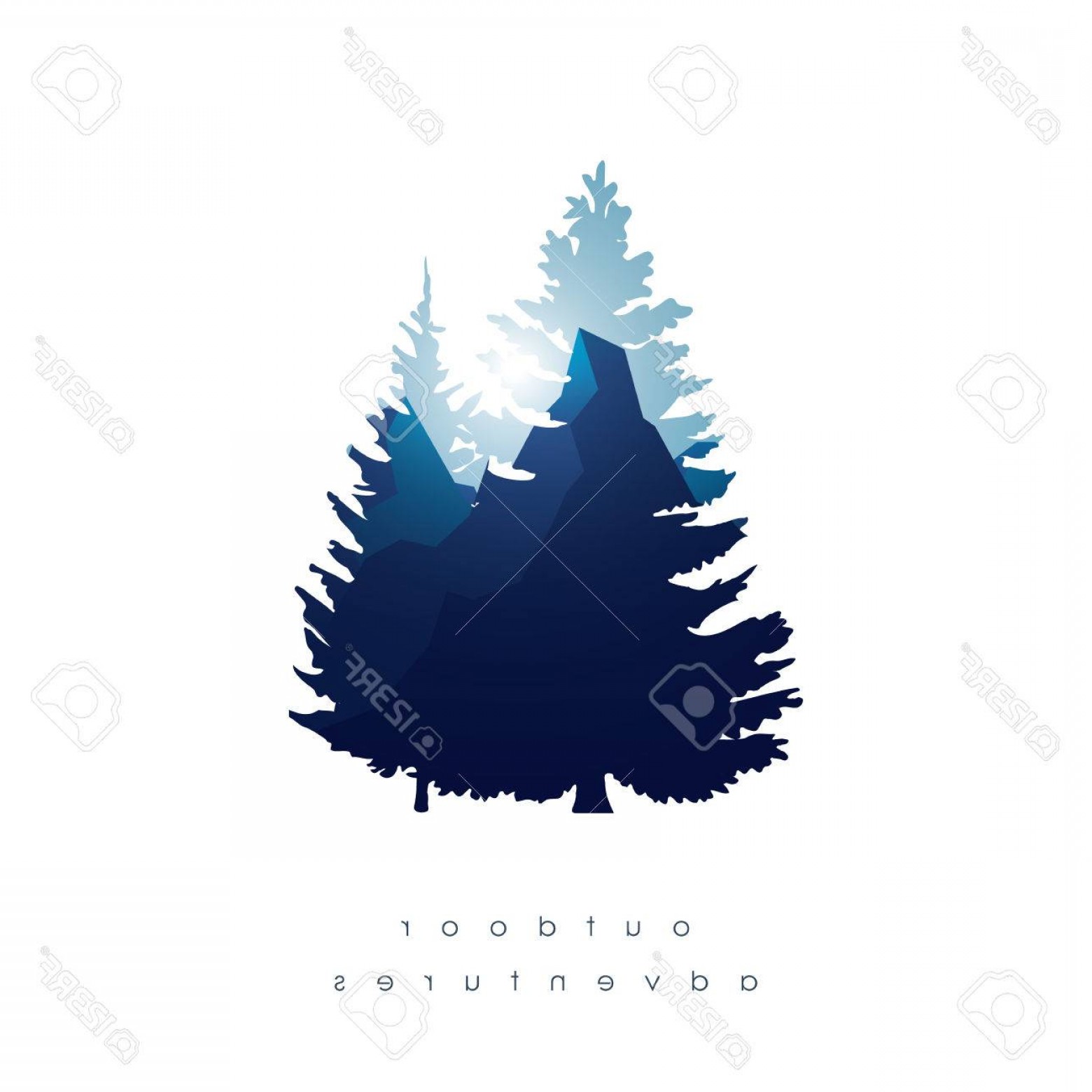 1560x1560 Photostock Vector Trees Mountains In Double Exposure Style Vector
