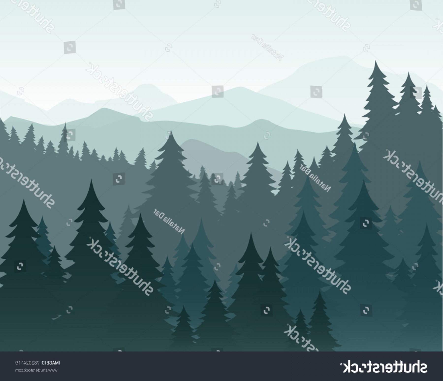1800x1548 Vector Illustration Pine Forest Mountains Background Soidergi
