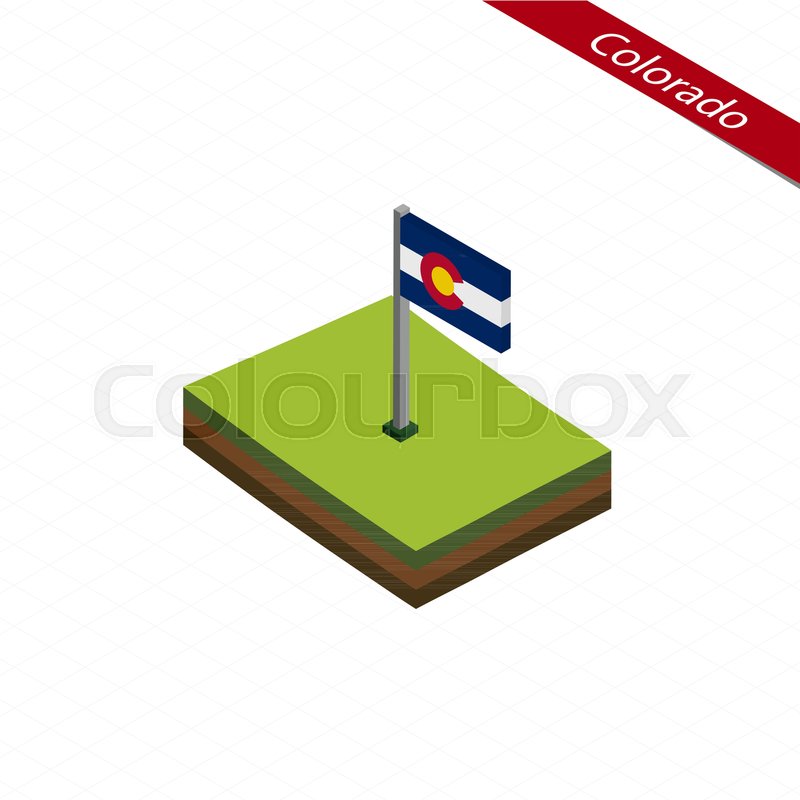 800x800 Isometric Map And Flag Of Colorado Stock Vector Colourbox