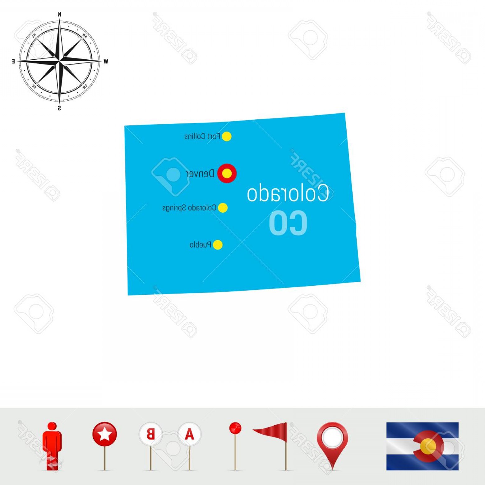 1560x1560 Photostock Vector Colorado Vector Map Isolated On White Background