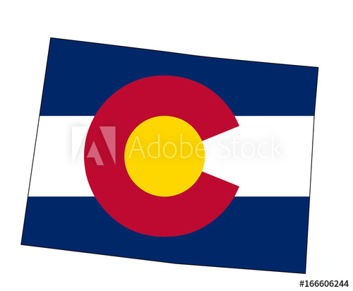 500x412 Colorado State Outline Map And Flag